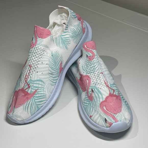 NWOT Flamingo Pull-on Lightweight Sneakers Size 11/11.5 EU 42 - Picture 1 of 10